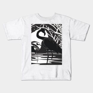 Flamingo Shadow Silhouette Anime Style Collection No. 138 Kids T-Shirt